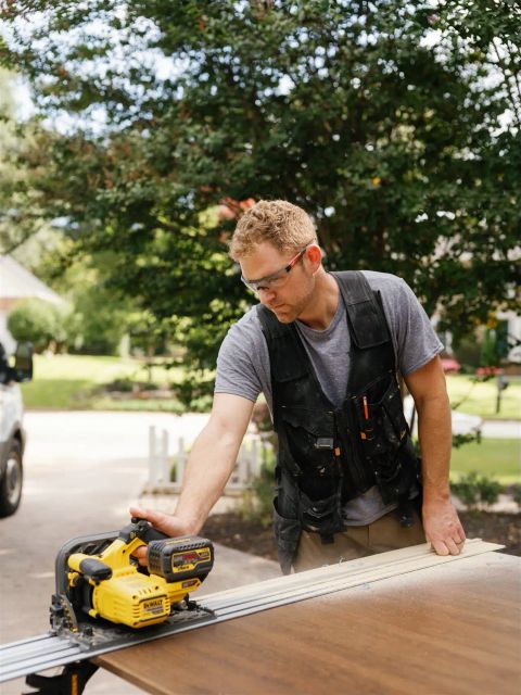 Corey Mercer of Tekton Builds working at the job site.